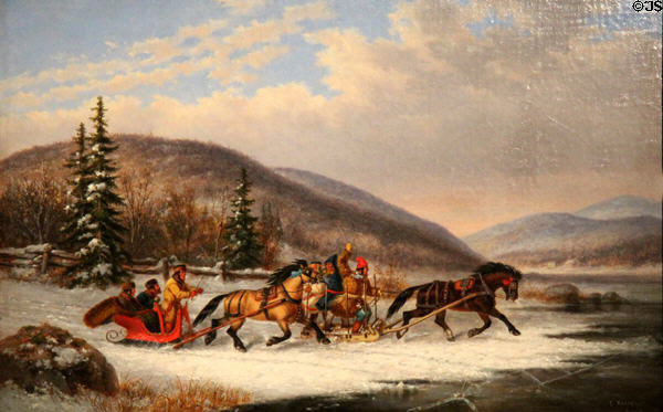 Cheating the Toll Man painting (1863) by Cornelius Krieghoff at Montreal Museum of Fine Arts. Montreal, QC.