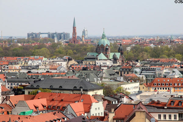 View northeast from Neues Rathaus Tower. Munich, Germany.