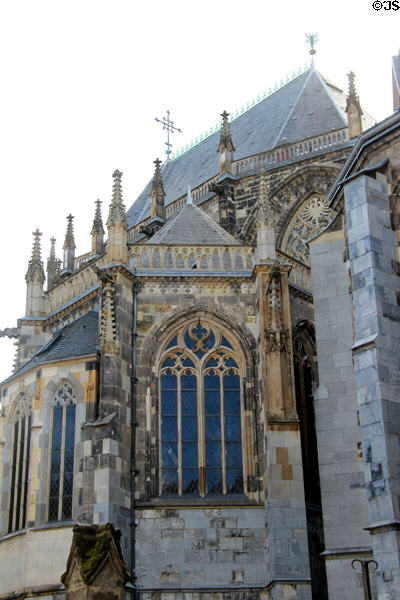 Gothic details of Palatine Chapel (796-805) at Aachen Cathedral. Aachen, Germany.