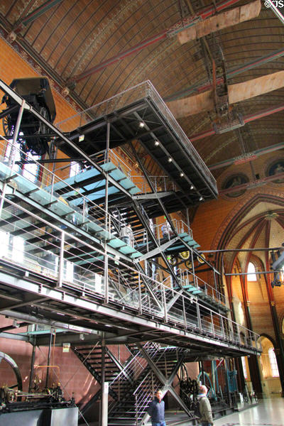 Saint-Martin-des-Champs church interior now display hall at Arts et Metiers Museum. Paris, France.