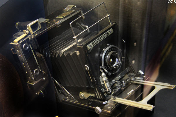 Speed Graphic camera used on D-Day at Juno Beach Centre. Courseulles-sur-Mer, France.