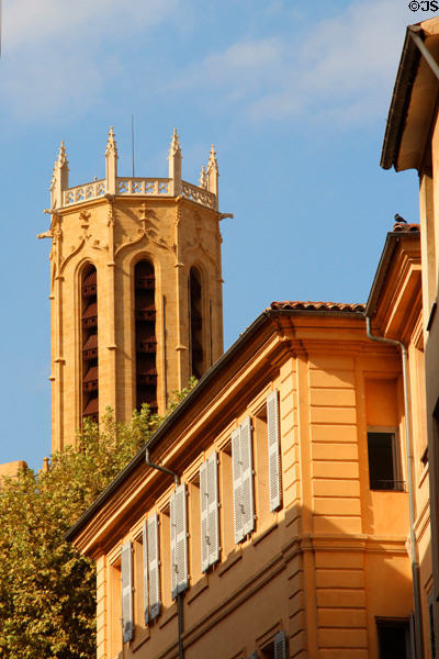 Octagonal tower of St-Sauveur Cathedral. Aix-en-Provence, France.