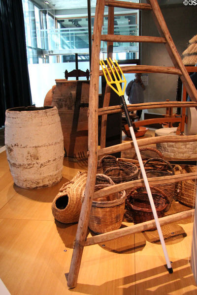 Agricultural ladder & baskets at Museum of European and Mediterranean Civilisations. Marseille, France.