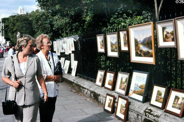 An art market on Merrion Square. Dublin, Ireland.