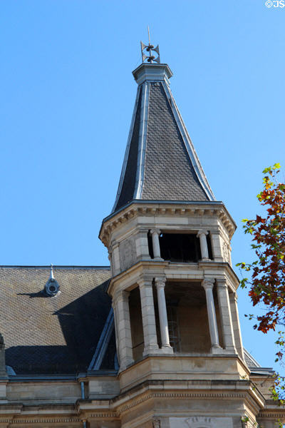 Spire of Cercle Municipal building. Luxembourg, Luxembourg.