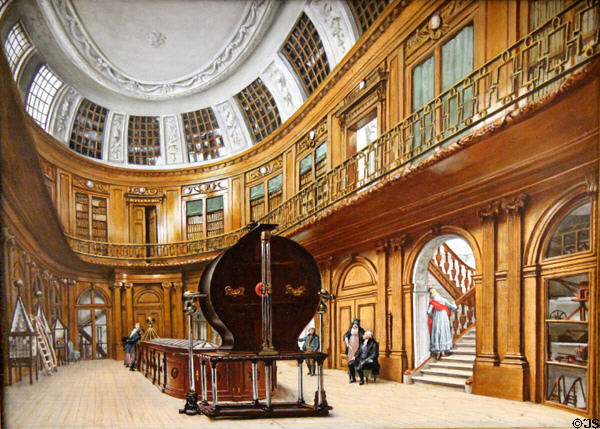 Teyler Museum Oval Room painting (1802) by Wybrand Hendriks at Teylers Museum. Haarlem, Netherlands.