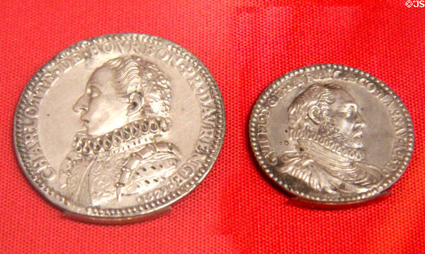 Willem van Oranje & his wife, Charlotte de Bourbon commemorative medal (1579) by Coenraad Bloc at Teylers Museum. Haarlem, Netherlands.