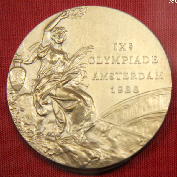 Ninth Olympiade held in Amsterdam commemorative medal (1926) at Teylers Museum. Haarlem, Netherlands.