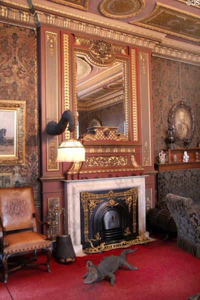 Drawing Room of Prince Hendrik, husband of Queen Wilhelmina, with objects reminding of his life before his marriage, especially his travels. Het Loo, Netherlands.