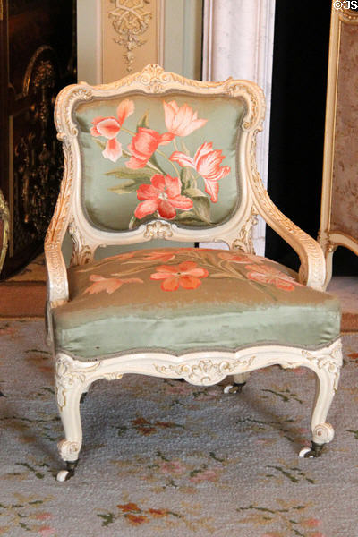 Louis XV (?) style armchair in Queen Wilhelmina's Drawing Room. Het Loo, Netherlands.