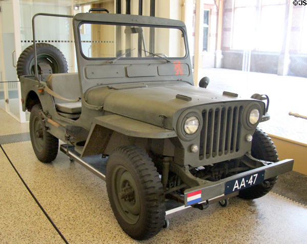 WWII era Jeep with post-war modifications which Royal Family members enjoyed driving themselves. Het Loo, Netherlands.