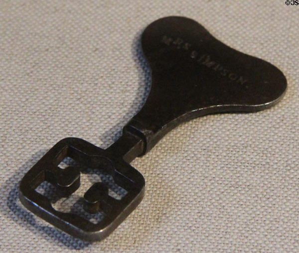 Sir Walter Scott's key to Princes Street Gardens at Writers' Museum. Edinburgh, Scotland.