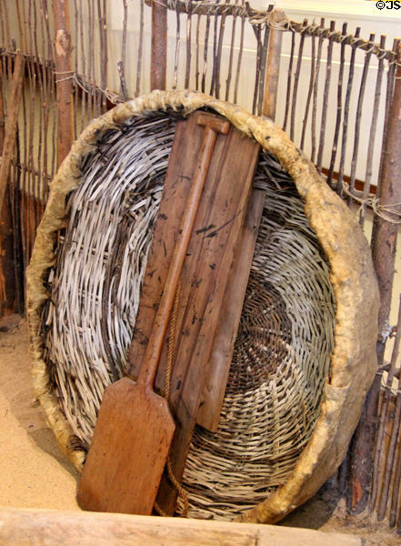 Reconstruction of early skin boat at Scottish Fisheries Museum. Anstruther, Scotland.