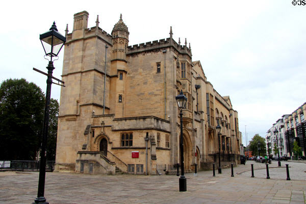 Abbot's Gatehouse, part of Bristol Cathedral, which served as the entrance to the ancient abbey before it was disbanded in the mid-16thC. Bristol, England.