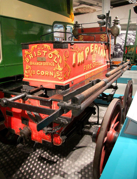 Fire engine (1868) made by Shand Mason for the Imperial Fire Office in Bristol at M-Shed Museum. Bristol, England.