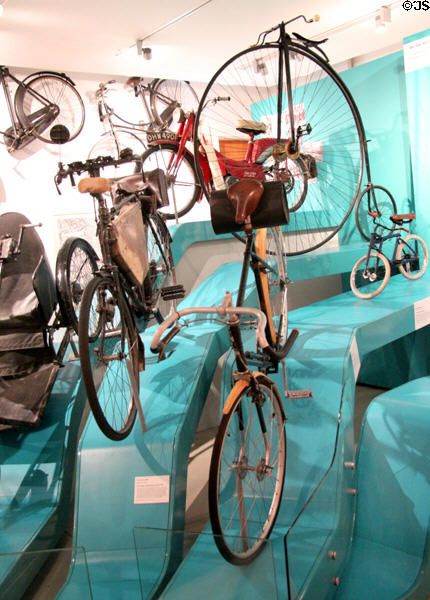 Antique bicycle display at M-Shed Museum. Bristol, England.