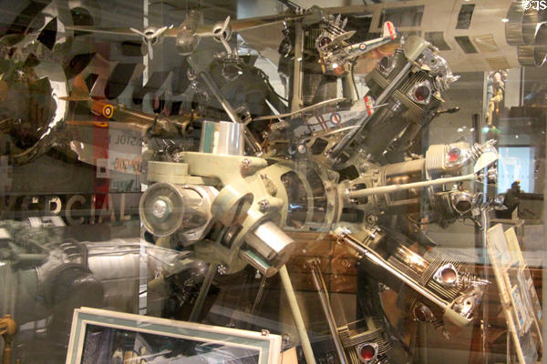 Rotary aircraft engine at M-Shed Museum. Bristol, England.