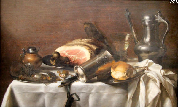Still Life painting (c1640) by Pieter Claesz at Bristol Museum & Art Gallery. Bristol, England.