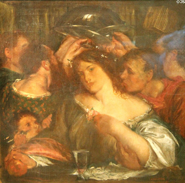 Tibullus in the House of Delia painting (c1900) by Charles Haslewood Shannon at Bristol Museum & Art Gallery. Bristol, England.