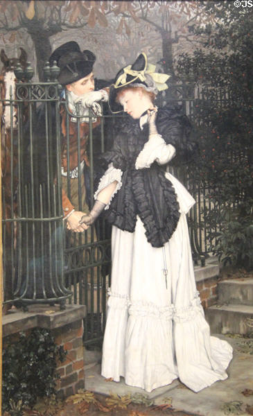 Les Adieux painting (1871) by James Tissot & one of the artist's works on the theme of parting at Bristol Museum & Art Gallery. Bristol, England.