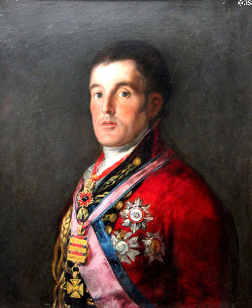 Duke of Wellington portrait (1812-4) by Francisco de Goya at National Gallery. London, United Kingdom.