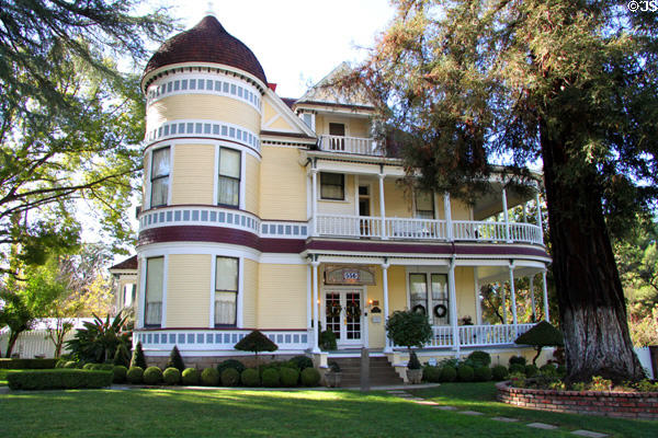 Victorian-style modern house (1990) (556 S Center St.). Redlands, CA.