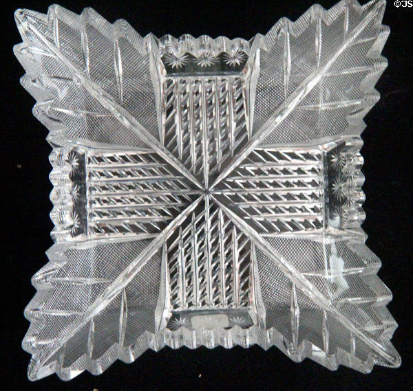 Glass tray cut in Deep River at Deep River Museum. Deep River, CT.