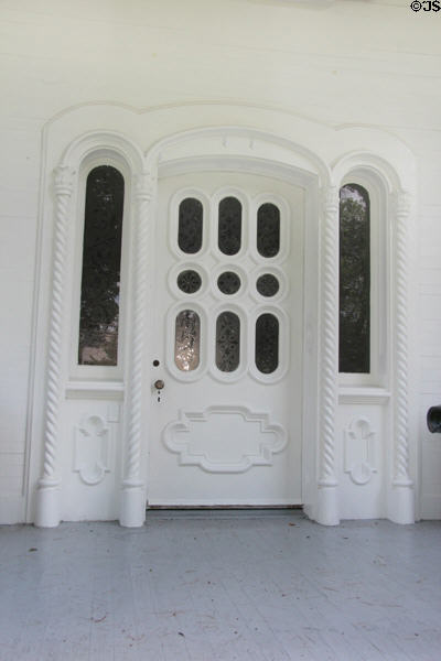 Front door of Burr Homestead. Fairfield, CT.
