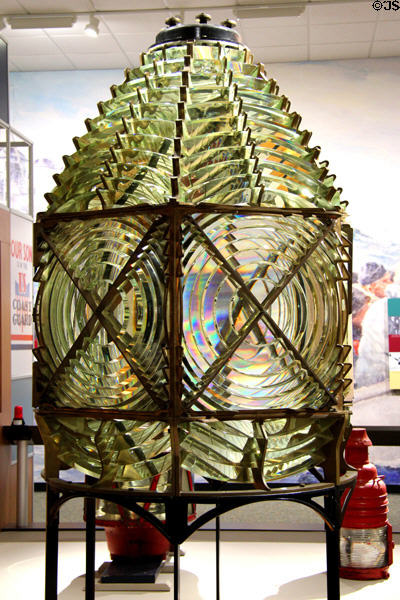 Fresnel lens at U.S. Coast Guard Museum. New London, CT.