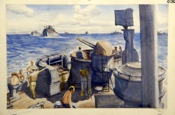 Painting of USS Arthur Middleton by Ken Riley at U.S. Coast Guard Museum. New London, CT.