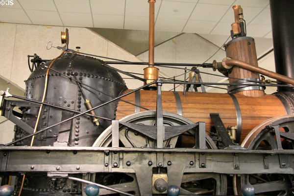 John Bull Locomotive (1831) imported from England to serve America's rail link from New York to Philadelphia at National Museum of American History. Washington, DC.