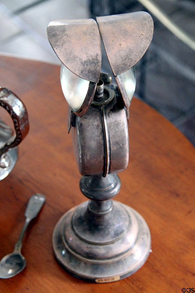 Lamp with magnifying lenses at General Daniel Bissell House. St. Louis, MO.