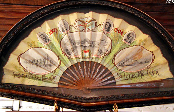 Louisiana Purchase Exposition souvenir fan at Chatillon-DeMenil Mansion. St. Louis, MO.