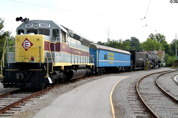 Erie-Lackawanna #3607 Diesel locomotive & rail collection at St. Louis Museum of Transportation. St. Louis, MO.