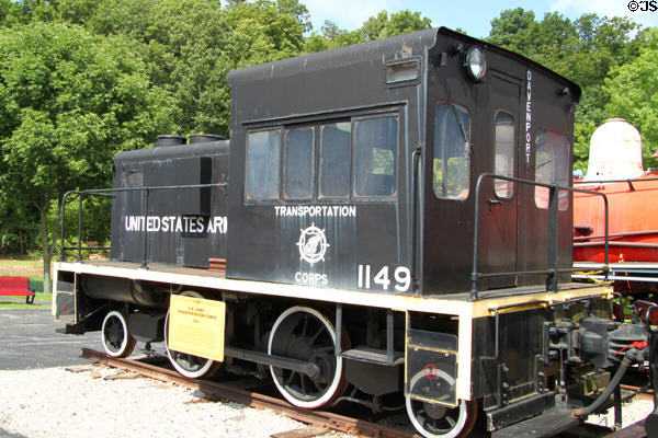 US Army #1149 gas turbine switcher experimental unit (1954) by Davenport-Besler Co. at St. Louis Museum of Transportation. St. Louis, MO.