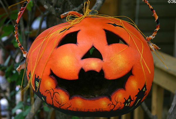 Ceramic jack-o-lantern at Silver Dollar City. Branson, MO.