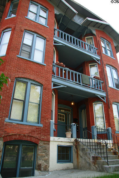 Porter Flats Apartments (1884) (335 N. Ewing St.), an early stylish apartment building. Helena, MT. Style: Italianate. On National Register.