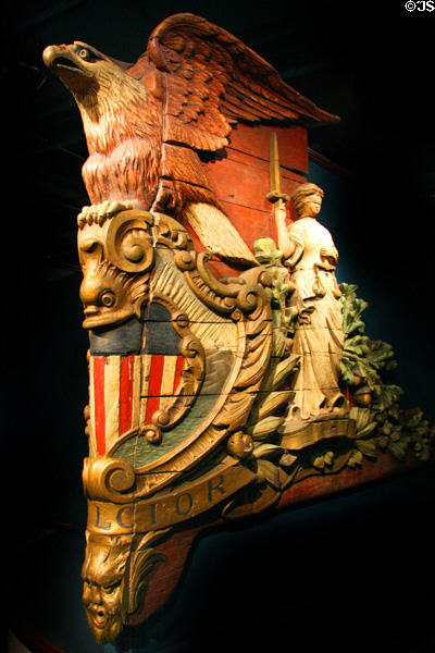 Bow ornament of USS New York (1893) from Hampton Roads Naval Museum at Nauticus. Norfolk, VA.