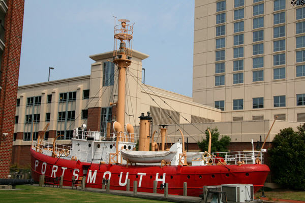 Lightship Portsmouth (LV-101) (1915) by Pusey & Jones (Water at London St.). Portsmouth, VA. On National Register.