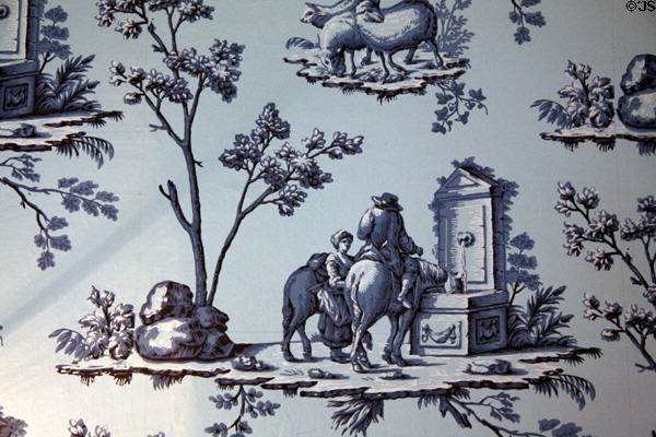Wallpaper in Monroes' bedchamber at Ash Lawn-Highland. Charlotttesville, VA.