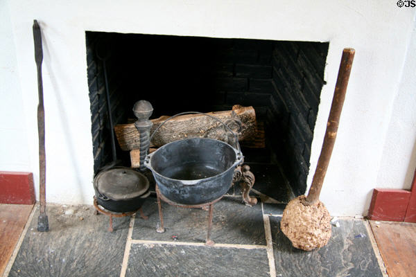 Kitchen fireplace at Ash Lawn-Highland. Charlotttesville, VA.