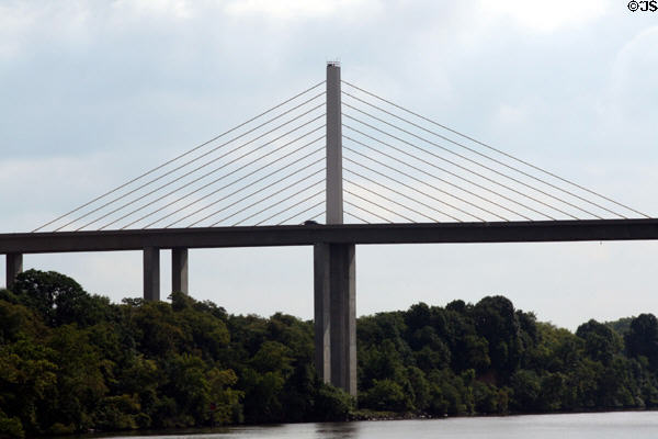 View of I-295 bridge over James River from Henricus. VA.