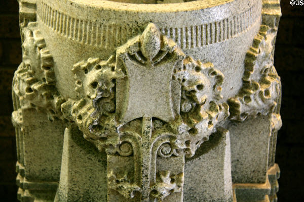 Drinking fountain details by Sullivan in Farmer's & Merchant's Union Bank. Columbus, WI.