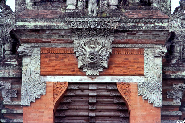 Detail of carvings on temple. Bali, Indonesia.
