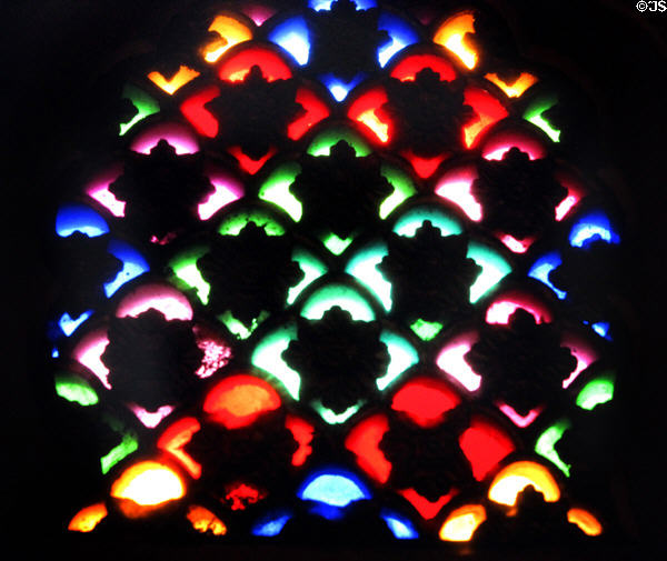 Stained glass window in Palace of Jodhpur. India.