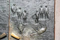 Detail of Greifswald Town Hall bronze doors by Joachim Jastram shows towns surrender to Russian troops. Greifswald, Germany.