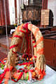 German harvest festival wreath wreath at St Mary's Church. Greifswald, Germany.
