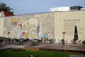 Greifswald history mural of this Hanseatic league town dating back to 1199. Greifswald, Germany.