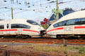 Intercity Express Train coupled outside Köln Central Station. Köln, Germany.