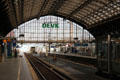 Platforms in Köln Central Station. Köln, Germany.